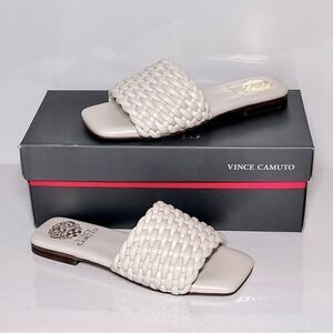 Vince Camuto Leather Quilted Slide Sandals - Arissa